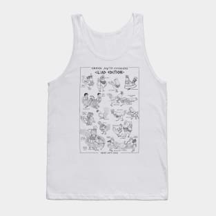 Greek Myth Chickens - Iliad Edition (black and white) Tank Top